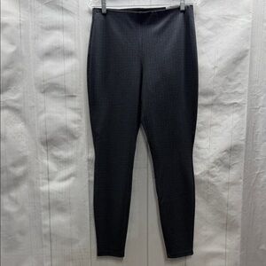 White House Black Market NWT Black Blue Gray Checkered Ponte High Rise Leggings